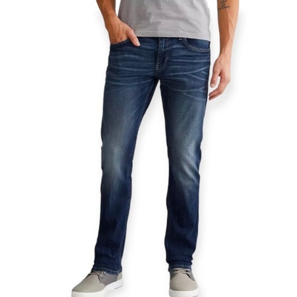 Depart West 28x29 Trouper Mens Jeans Slim Straight Leg Stretch Dark Wash - Picture 1 of 13
